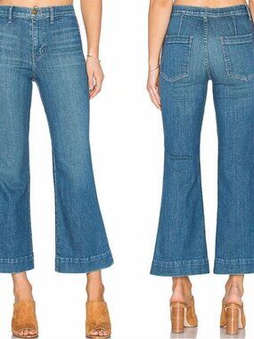 High Rise Wide Leg Cropped Flare Jeans Size 26